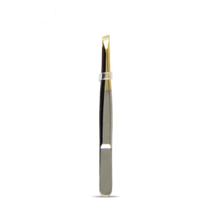 Professional Stainless Steel Eyebrow Tweezers Slant <b>Pointed</b> Tip Precision Hair <b>Removal</b> Beauty Grooming <b>Tool</b> - Product Image 1