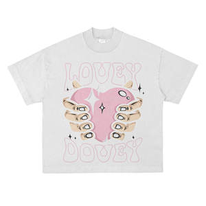 T-shirt en molleton bouclette 100 % coton pour homme, imprimé sérigraphié, toucher doux, coupe classique, délavé à l'acide, effet soleil, écologique, respirant, épais - Product Image 1