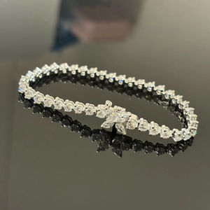 ICEWALD สร้อยข้อมือเพชรทรงกลมเจียระไนแบบบริลเลียนท์ 18K เพชรเลี้ยงในห้องปฏิบัติการ ดีไซน์หรูหรา น้ำหนัก 10 กรัม ใบรับรอง IGI สี D สำหรับทั้งชายและหญิง - Product Image 1