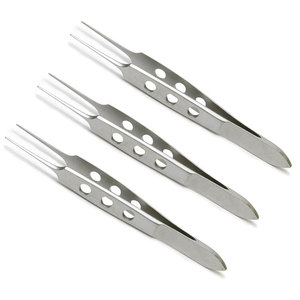 Pinzas de Fijación Rectas Dentadas Delicadas de 8.5 cm, Instrumento Quirúrgico Oftálmico de Acero Inoxidable de Precisión para Cirugía Ocular - Product Image 1