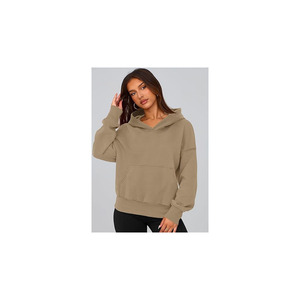 Sweat à capuche surdimensionné en molleton uni pour femme, pull à manches longues, coupe décontractée, style streetwear - Product Image 3