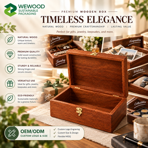 Premium <b>Wooden</b> Storage <b>Box</b> <b>with</b> <b>Lid</b> | Custom Solid Wood Gift <b>Box</b> for Jewelry Keepsakes Collectibles and Luxury Packaging - Product Image 5