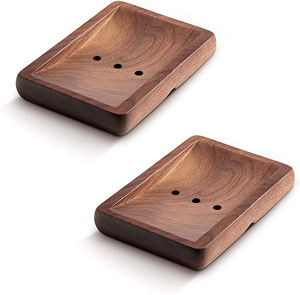 Modern Eco-friendly Bamboo Round Soap <b>Tray</b> Stand Shampoo <b>Shower</b> Bar Holder Rack Dream Crafts India Home Use - Product Image 5