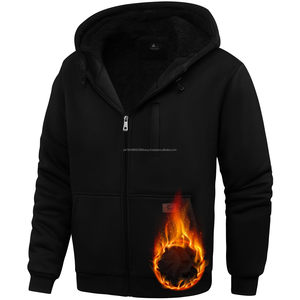 Sweat à capuche épais et lourd sweat à fermeture éclair sweat à capuche homme de haute qualité avec logo personnalisé sweats à capuche unis vierges - Product Image 4