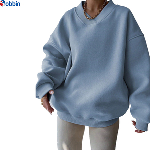 Sudadera con Capucha Holgada de Punto con Cuello en V para Mujer Tallas Grandes, Manga Larga, Transpirable, para Otoño, de Longitud Corta, la Más Vendida - Product Image 3