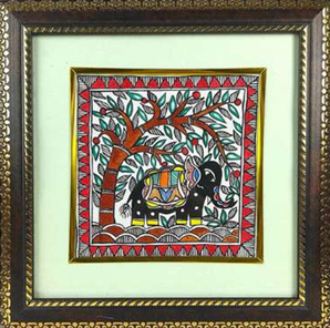 Arte Popular Madhubani de Jharkand Hecho a Mano, Pintura Metálica 3D para Pared, Decoración Étnica para el Hogar, Regalo - Product Image 3