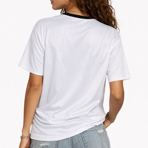 Camiseta Premium de Textura Jacquard Oversize para Mujer al por Mayor, con Logotipo Personalizado, Ropa Deportiva Casual, Camisetas de Marca Privada para Mujer - Product Image 3