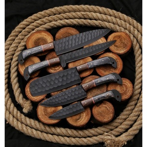 Juego de Cuchillos de Chef Profesionales de Acero Inoxidable de 5 Piezas, Hechos a Mano por Ahmad Fabric, Mango de Resina, Funda de Cuero, Diseño Moderno, Personalizable - Product Image 5