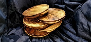 Plato de Madera de Nuevo Diseño con Acabado Oscuro Pulido, Vajilla de Calidad Premium para Cocina, Plato de Grado Alimenticio, Más Vendido - Product Image 3