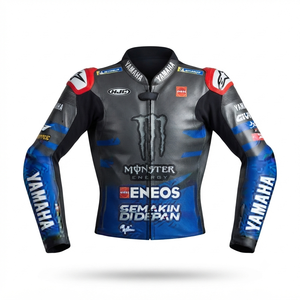 Men’s Cowhide Leather <b>Racing</b> <b>Jacket</b>/Chaqueta MotoCP Style CE Level 2 Armor Motorcycle Track Riding Protective Gear CE - Product Image 1
