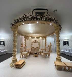 Decoración de Boda de Fusión India, Mandap de Tema Abierto, Decoración Tradicional de Mandap para Bodas Avni, Mandap Avni Especial para Bodas Indias en EE. UU. - Product Image 6