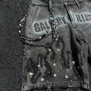 Pantalones Cortos Casuales para Hombre, Transpirables, Diseño de Parches de Mezclilla, Antiarrugas, Resistentes al Viento, Mezcla de Poliéster/Algodón, Estilo Urbano - Product Image 2