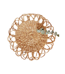 Retro Water Hyacinth <b>Placemat</b> and Cup Mat <b>Set</b> Stylish Natural Straw Handwoven Dining Essentials Export from Vietnam - Product Image 2