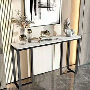 Designer Entryway <b>Table</b> Featuring Marble Surface Elegant Metal Construction For Stylish Living Room Interior Decoration Themes - Product Image 6