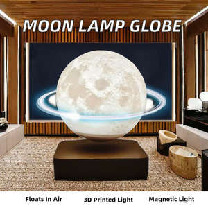 Hoogwaardige 18CM maanvormige LED bureaulamp met aanraakbediening, magnetisch zwevende hanglamp voor hotelkamerdecoratie - Product Image 5