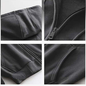 Men's Premium <b>Zip</b> Up Hoodie Cotton Blend Sweatshirt Custom Logo OEM Private Label Wholesale Apparel Manufacturer - Product Image 5