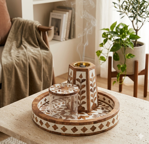 Brûleur de Bakhoor en Os Incrusté Fait Main, Mabkhara de Luxe, Boîte à Encens Arabe Oud pour Ramadan, Aïd, Décoration d'Intérieur, Vente en Gros, Exportation - Product Image 1