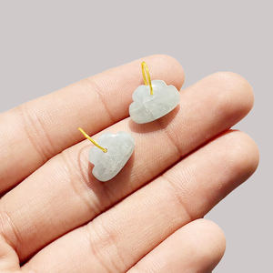 Dijes de Piedra Preciosa Natural de Aguamarina en Forma de Nube con Aro Dorado, Hechos a Mano, Suministros para la Fabricación de Joyería de Piedras Semipreciosas - Product Image 3