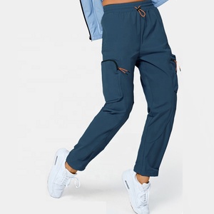 Pantalones Cargo para Hombre, Cintura Media, Ligeros, Impermeables, Transpirables, con Cordón, Casuales, para Actividades al Aire Libre, con Bolsillos, Resistentes al Viento - Product Image 2
