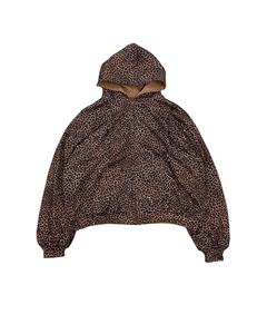 Sudadera con capucha y cremallera con estampado de leopardo completo de gran tamaño de algodón 400GSM personalizada sudadera con sublimación unisex - Product Image 1