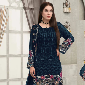 Salwar Kameez Moderne Semi-Cousu en Faux Georgette Brodé pour les Occasions de Diwali, Mariages et Fêtes - Product Image 1