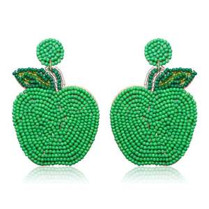 Pendientes de Lona Hechos a Mano con Bordado de Cuentas para Bodas, Fiestas, Navidad y Año Nuevo Chino - Product Image 1