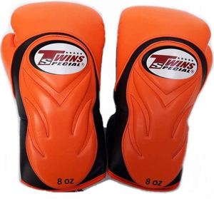 ถุงมือ MMA สำหรับฝึกซ้อม รุ่น Twins ขนาด 8 ออนซ์ หนังแท้ แบบผูกเชือกและตีนตุ๊กแก ป้องกันน้ำ ระบายอากาศได้ดี สีส้มดำ สำหรับผู้ใหญ่ ระดับมืออาชีพ แบบสั่งทำพิเศษ - Product Image 2