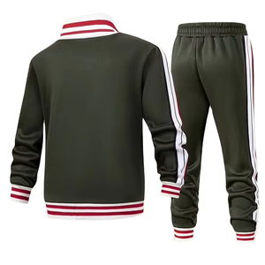 Boys' Winter Cotton Webbing Striped Stand Collar Windproof Zipper Sweatshirt Casual Sport <b>Jacket</b> Set Available Select Colors - Product Image 2