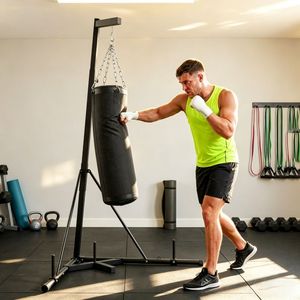 Support de sac de frappe en cuir PU avec logo personnalisé et sac de sable pour entraînement de kickboxing, fitness et MMA en salle de sport - Product Image 1