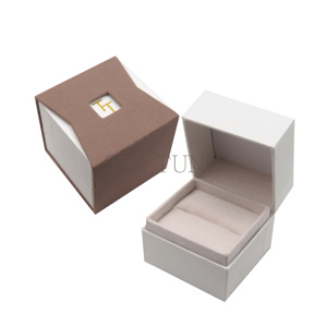 Elegant Rectangle Jewelry Box With Lid <b>Plain</b> Design Embossed Logo For Jewellery Packaging <b>Ring</b> - Product Image 1
