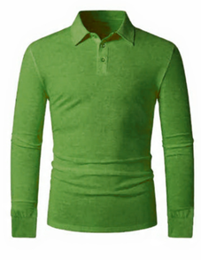 Polo de Manga Larga para Hombre, Color Sólido, Mezcla de Algodón de Primera Calidad, Tejido Transpirable, Ropa Casual, Logotipo Bordado en la Parte Delantera - Product Image 6