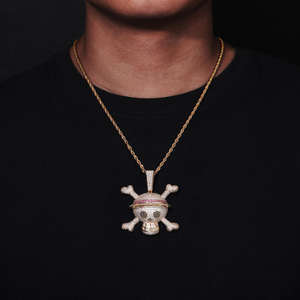 Pendentif en argent 925 de haute qualité avec motif de personnage d'anime One Piece, pendentif en moissanite, collier avec pendentif en forme de crâne, cadeau d'anniversaire décoratif - Product Image 5