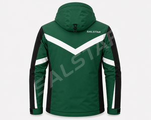 Chaqueta Softshell para Hombre con Capucha, Verde y Blanca en Contraste, Impermeable y Cortavientos, para Deportes de Invierno al Aire Libre, Ropa de Trabajo Personalizada - Product Image 2