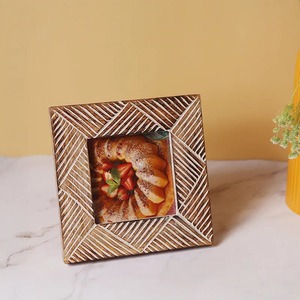 Handmade Wooden Square Photo <b>Frame</b> Rustic Design Tabletop Decor Full Color Digital Printing - Product Image 2