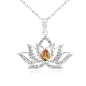 Collier pendentif fleur de lotus plaqué argent, cristal CZ, bijoux spirituels pour femmes, vente en gros - Product Image 4