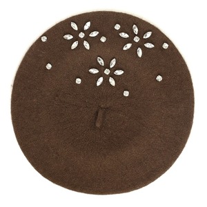 Women Winter Hat Cashmere Soft Warm Knitted Cap Elegant Rhinestone Embellished Fashion Beanie - Product Image 5