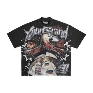 Camiseta Oversize de Streetwear para Hombre, Fabricada a Medida al por Mayor, Transpirable, 100% Algodón, Estilo Vintage, Impresión DTG, Corte Holgado, Hip Hop - Product Image 6