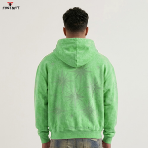 เสื้อฮู้ดดี้ผ้าฝ้าย 100% ปักลายเพชร ซิปแบบสั่งทำพิเศษ คอลเลคชั่นใหม่ปี 2026 พร้อมโลโก้สั่งทำ คุณภาพสูง - Product Image 6