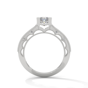 Bague de fiançailles et alliance vintage en or 18 carats avec diamant de laboratoire taille princesse 0,85 ct pour femme - Product Image 3