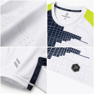 Quick Dry Team Top Custom Padel Jersey Pearl White Acid <b>Lime</b> Quick Dry Micromesh Sublimation Team Shirt OEM - Product Image 6