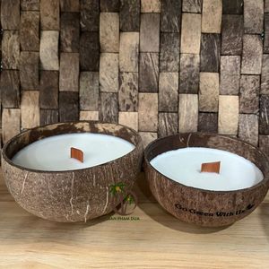 Bougie de spa écologique en coquille de noix de coco naturelle, parfumée, faite à la main, pour une ambiance relaxante à la maison et au spa, petite taille - Parfum citron vert - Product Image 2