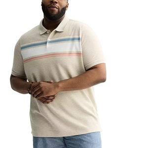 Camisas Casuales de Manga Corta para Hombre, Talla Grande, de Dos Colores, Transpirables, Antiarrugas, de Punto, con Rayas, de Poliéster/Algodón, de Secado Rápido, Personalizadas - Product Image 2