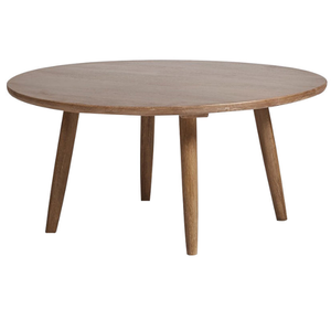 Mesa de centro redonda de madera de estilo moderno de mediados de siglo, con patas delgadas y cónicas, y es duradera. - Product Image 2