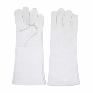 Gants de barbecue ignifuges robustes de haute qualité en cuir de vachette pleine fleur et pour le soudage - Vente en gros pour usage personnel - Product Image 1