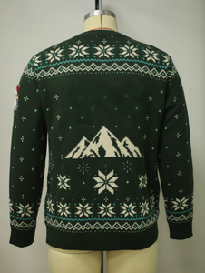 Men's LED <strong>Light</strong> up Rudolph Reindeer Ugly <strong>Christmas</strong> Sweater Fair Isle Jacquard Knitted <strong>Christmas</strong> <strong>Jumper</strong> <strong>With</strong> Santa Patch - Product Image 3