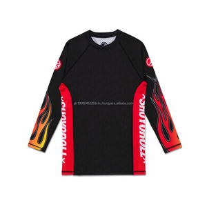 Venta caliente al por mayor de alta calidad Jiu Jitsu Rash Guard personalizado de manga larga MMA compresión Rash Guard para hombres - Product Image 2