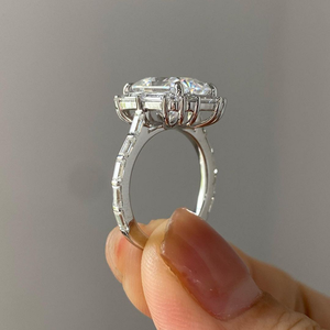 Bague de fiançailles et de mariage en moissanite de luxe, bijoux fins haut de gamme pour demande en mariage et célébration d'anniversaire - Product Image 1