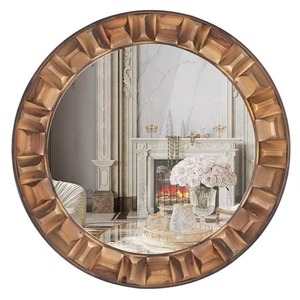 REHMAN CRAFT Brown Wood <b>Round</b> Wall <b>Mirror</b> Handmade Contemporary Design <b>for</b> <b>Bathroom</b> Decoration - Product Image 6