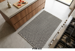 Alfombra de Cocina Moderna con Diseño Geométrico, Rectangular, Antideslizante, Tejido Plano, Polipropileno PTM-533 - Product Image 1