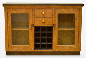 Industrial Solid Wood Wine Sideboard <b>Cabinet</b> <b>Rustic</b> Wine Rack Buffet With Glass Doors Luxury Kitchen Dining Room Storage Furnitu - Product Image 2